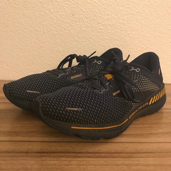 Brooks Adrenaline GTS 22 Blue Peacoat/Grey/Sunflower Running Men’s 13 D - Picture 2 of 7